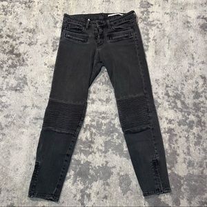 Zara Gray Medium Rise Cut Off Jeans
